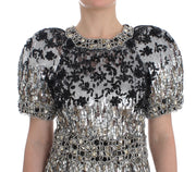 Silver Crystal Embellished Shift Dress Masterpiece Dolce & Gabbana