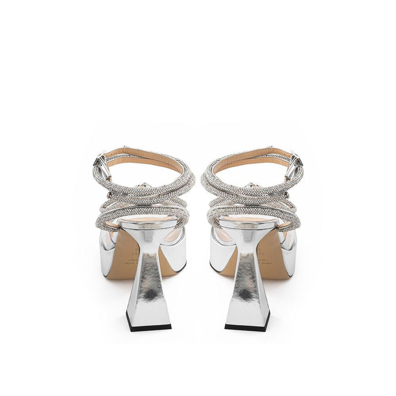 Elegant Silver Leather Platforms MACH & MACH