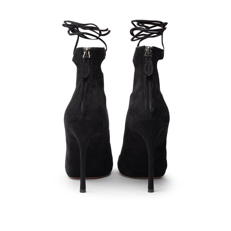 Black Leather Scamociata Sandal Alaïa