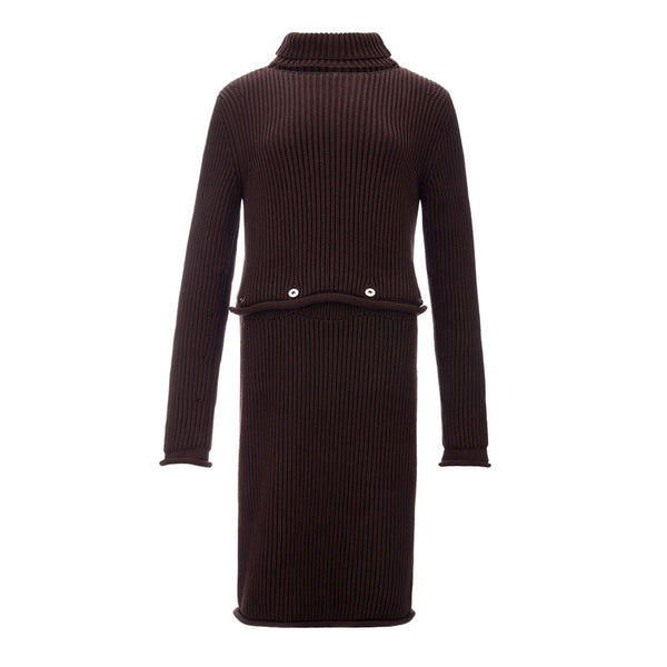 Elegant Viscose Brown Dress Bottega Veneta