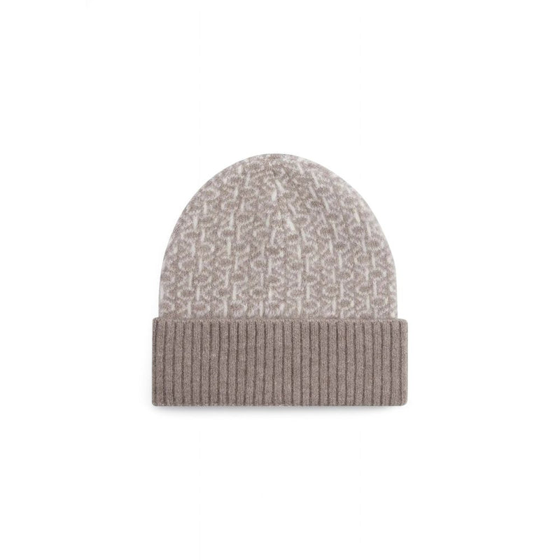 Beige Alpaca Leather Caps Baseball Hat