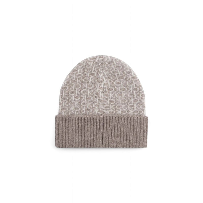 Beige Alpaca Leather Caps Baseball Hat