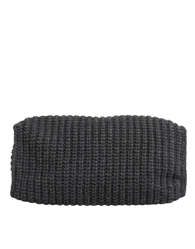 Black Large Knitted Crochet Shoulder Shopper DG Logo Bag Dolce & Gabbana