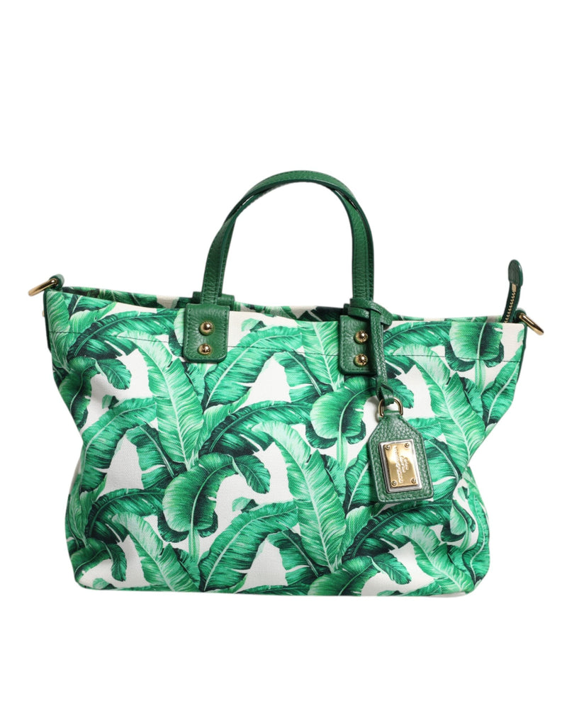 Green Canvas Botanical Garden Women Tote Bag Dolce & Gabbana