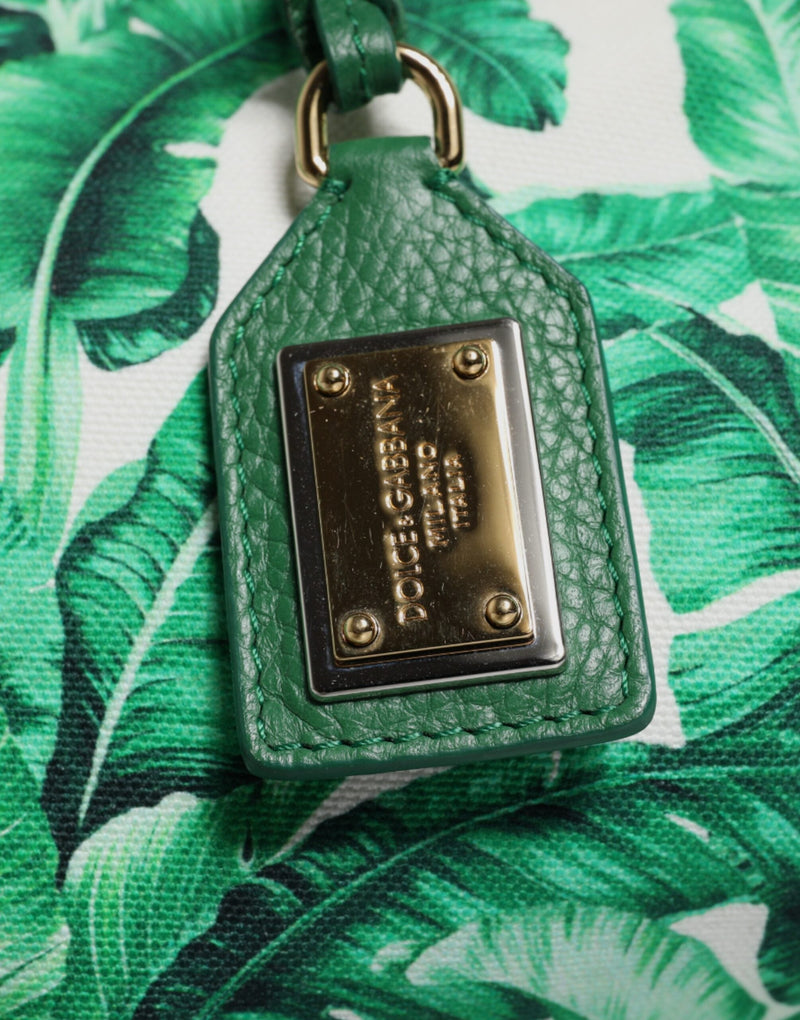 Green Canvas Botanical Garden Women Tote Bag Dolce & Gabbana