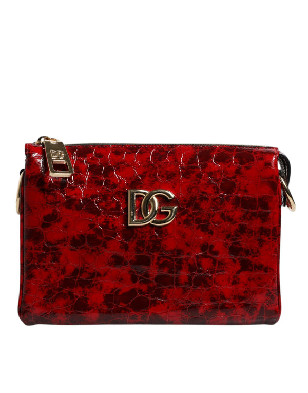 Red Exotic Leather DG Logo Women Crossbody Bag Dolce & Gabbana