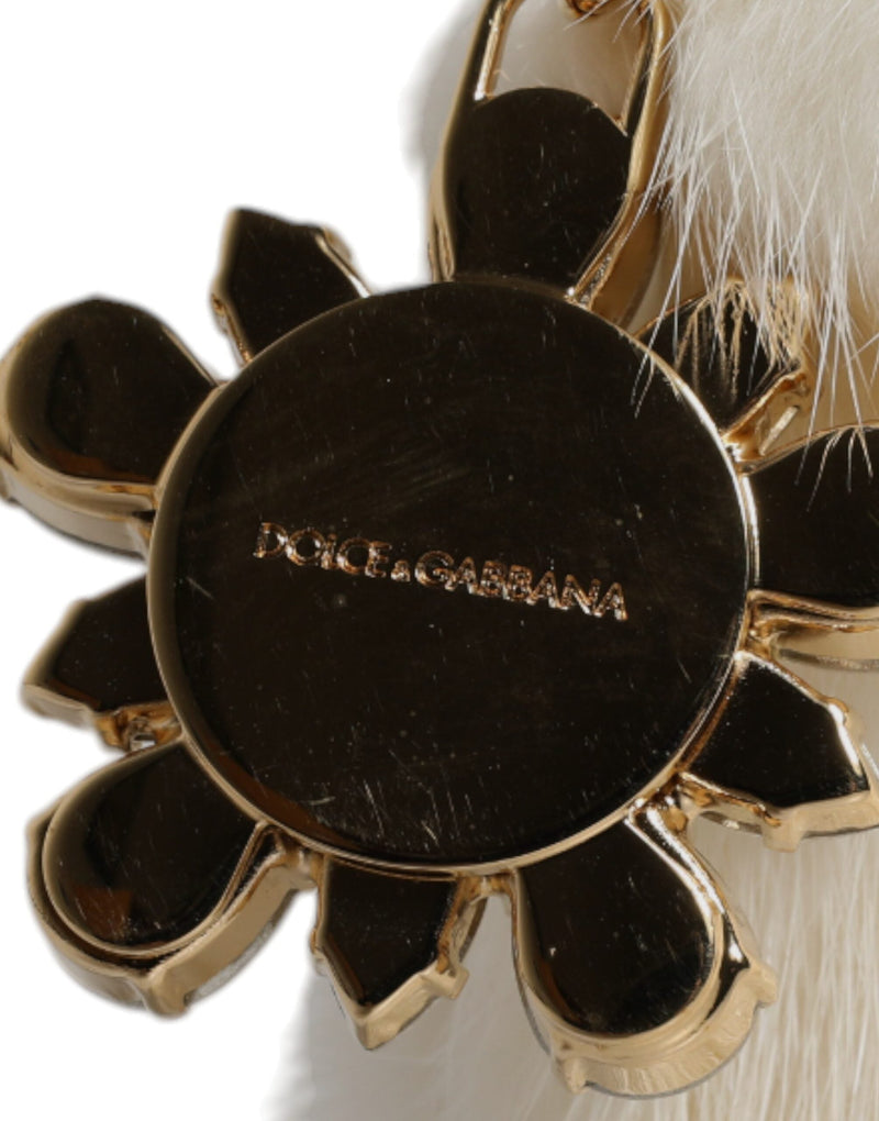 White Fur Handbag Clutch Purse Pouch Bag Dolce & Gabbana