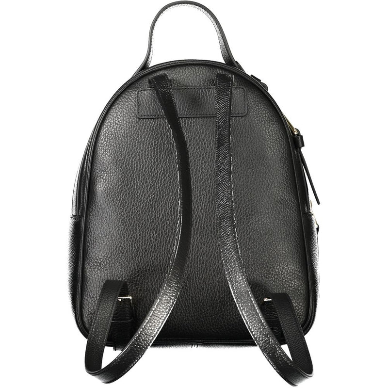 Black Leather Women Backpack Coccinelle