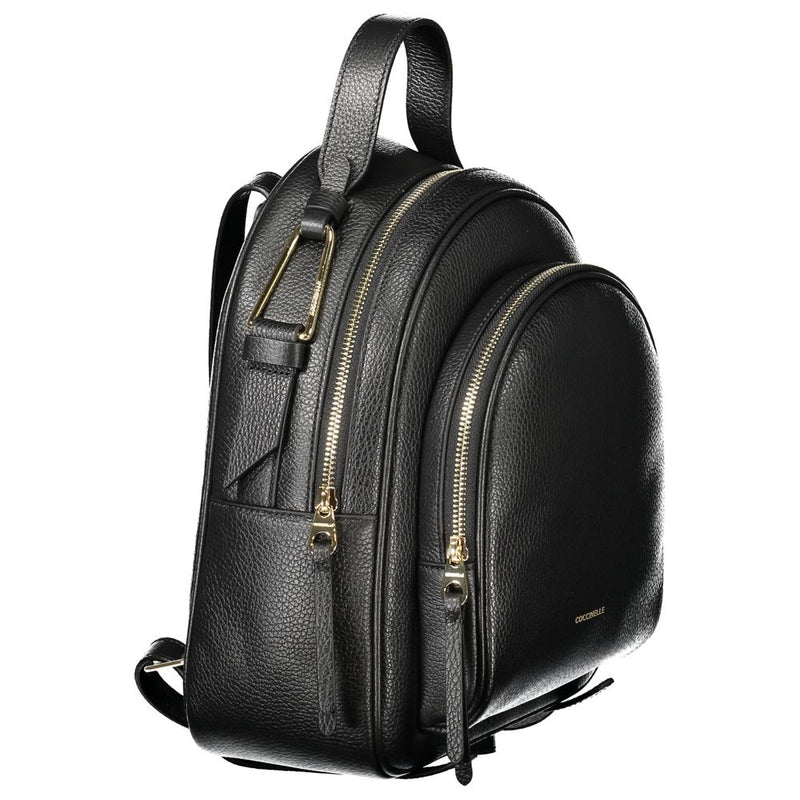 Black Leather Women Backpack Coccinelle