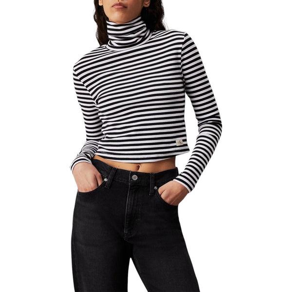 Black And White Cotton Tops & T-Shirt Calvin Klein Jeans