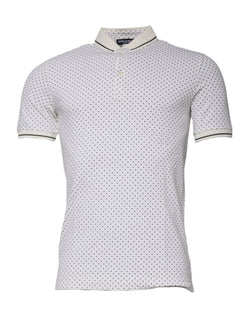 White Polka Dot Cotton Collared Polo T-shirt Dolce & Gabbana