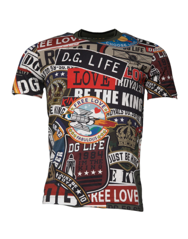 Multicolor Graphic Print Cotton Crew Neck T-shirt Dolce & Gabbana