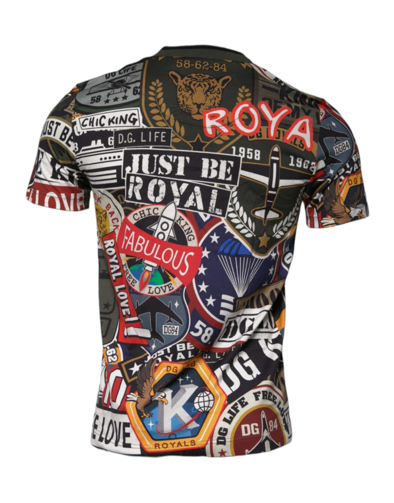 Multicolor Graphic Print Cotton Crew Neck T-shirt Dolce & Gabbana