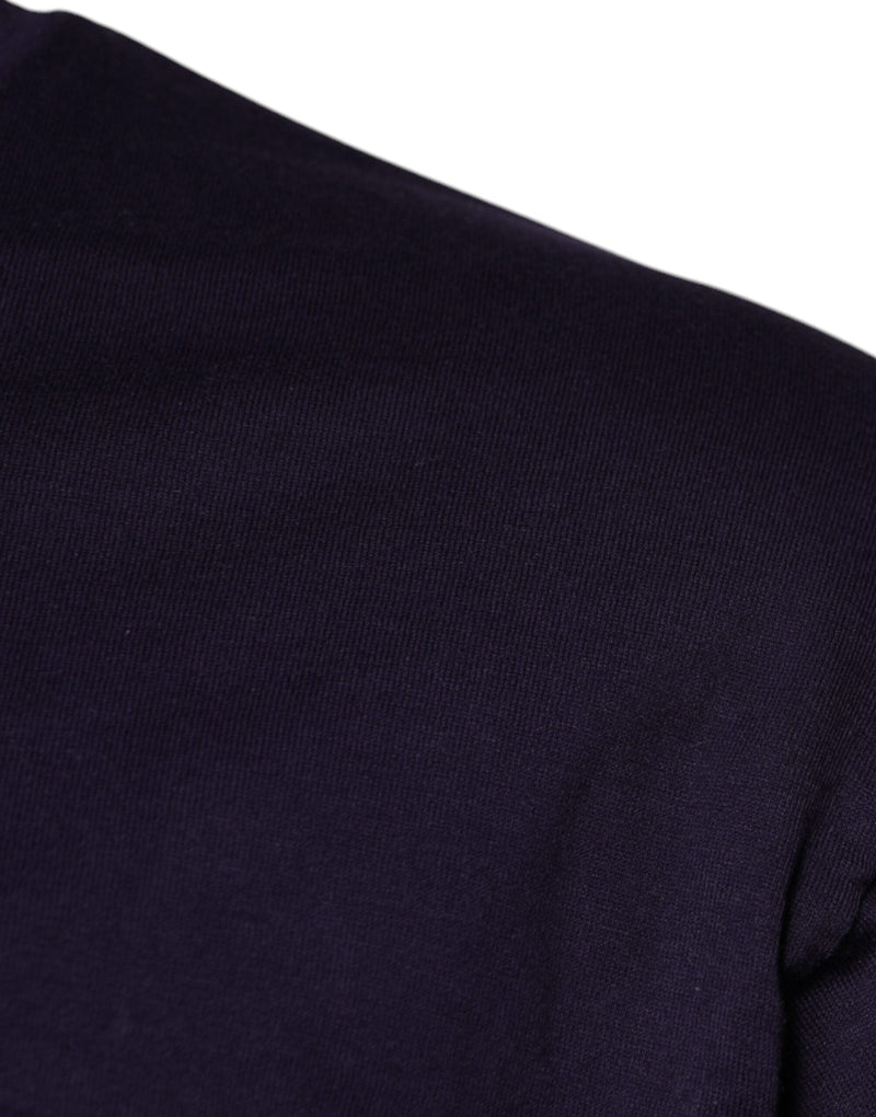 Purple DG Logo Cotton Crew Neck T-shirt Dolce & Gabbana