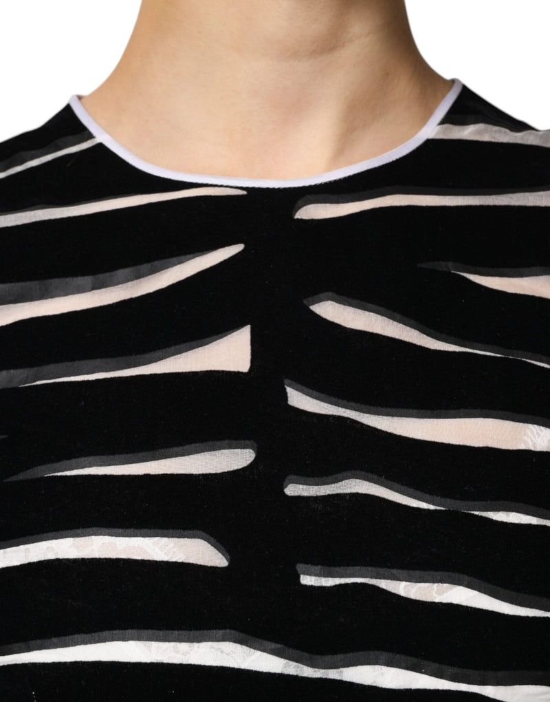 Black White Zebra A-line Sheath Mini Dress Dolce & Gabbana