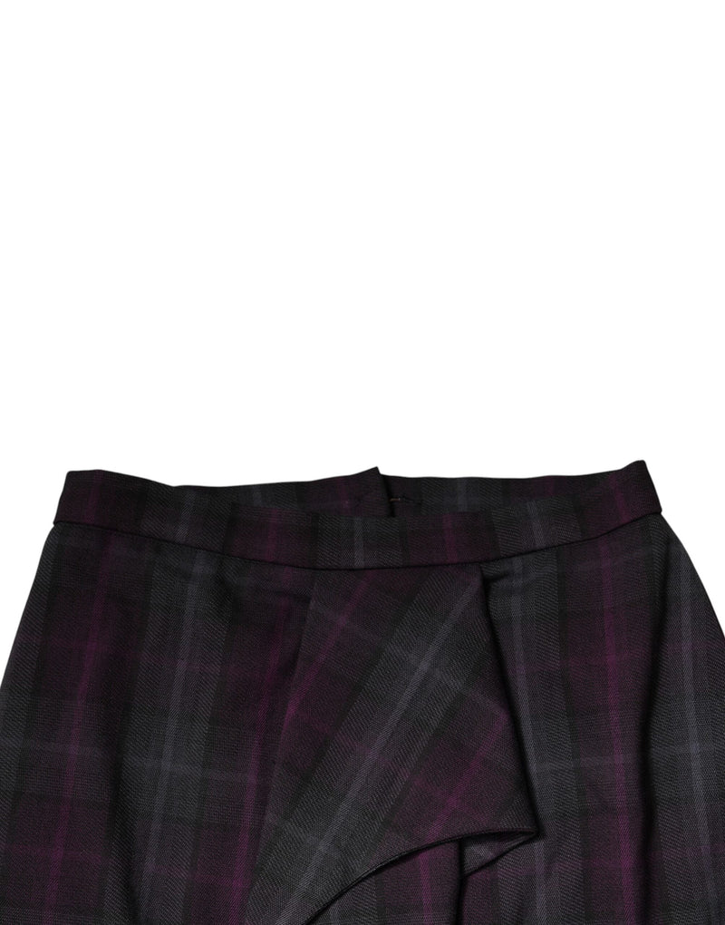 Multicolor Checkered Ruffle High Waist Mini Skirt BENCIVENGA