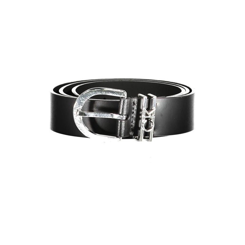 Black Leather Women Belt Calvin Klein