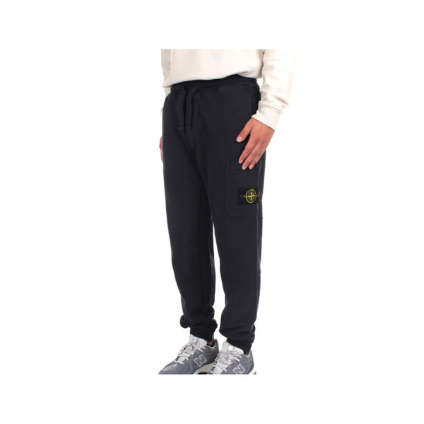Blue Cotton Men Track Pant Stone Island