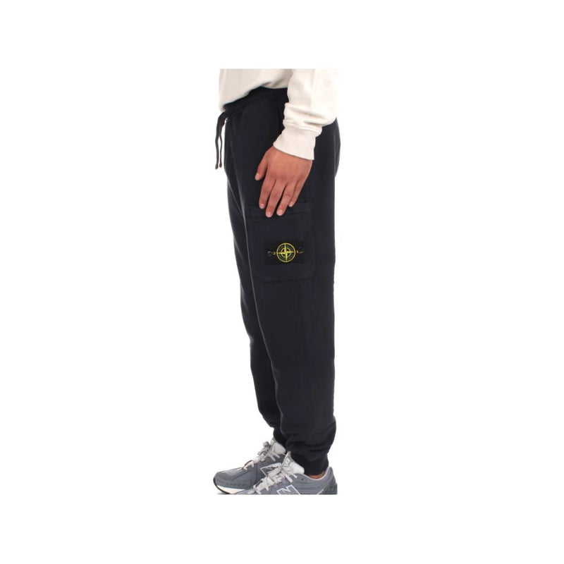 Blue Cotton Men Track Pant Stone Island