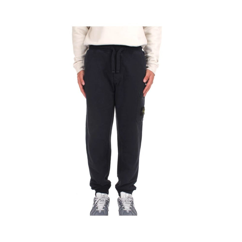 Blue Cotton Men Track Pant Stone Island
