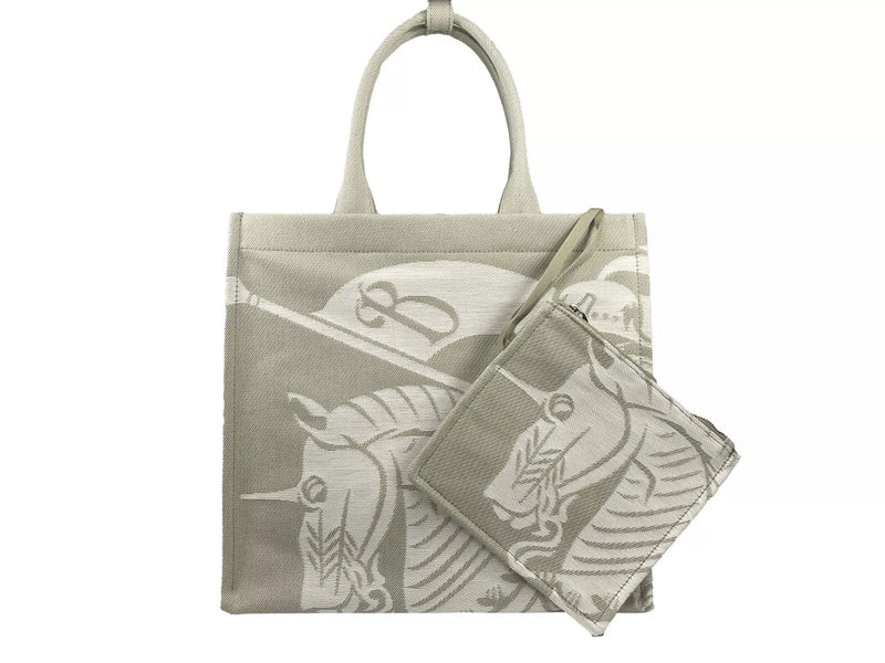 EKD Canvas Tote Bag With Coin Pouch Beige Burberry