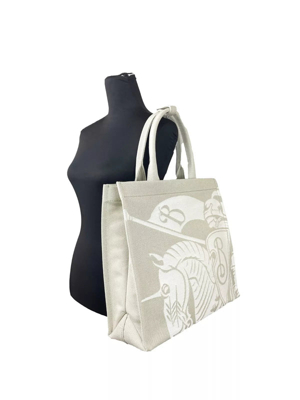 EKD Canvas Tote Bag With Coin Pouch Beige Burberry