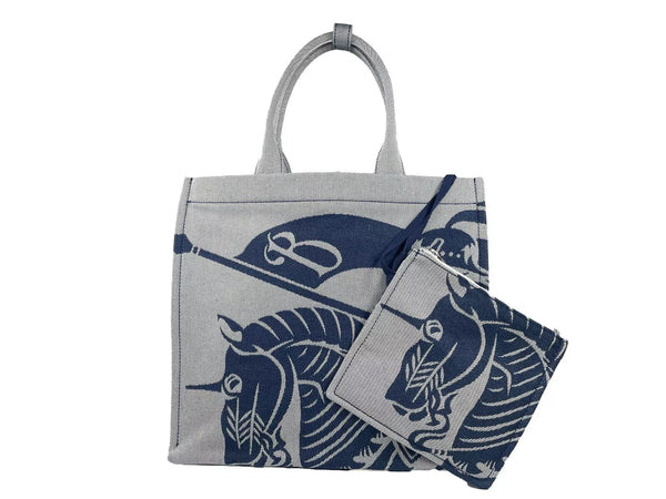 Navy EKD Canvas Tote Bag With Coin Pouch Burberry