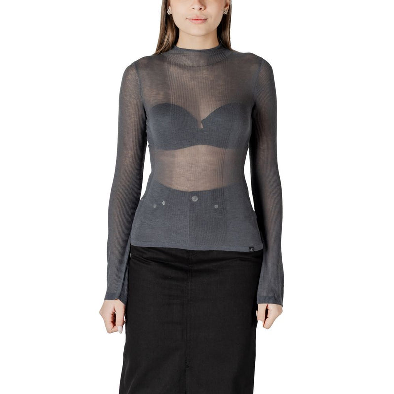 Gray Acrylic Tops & T-Shirt Calvin Klein Jeans