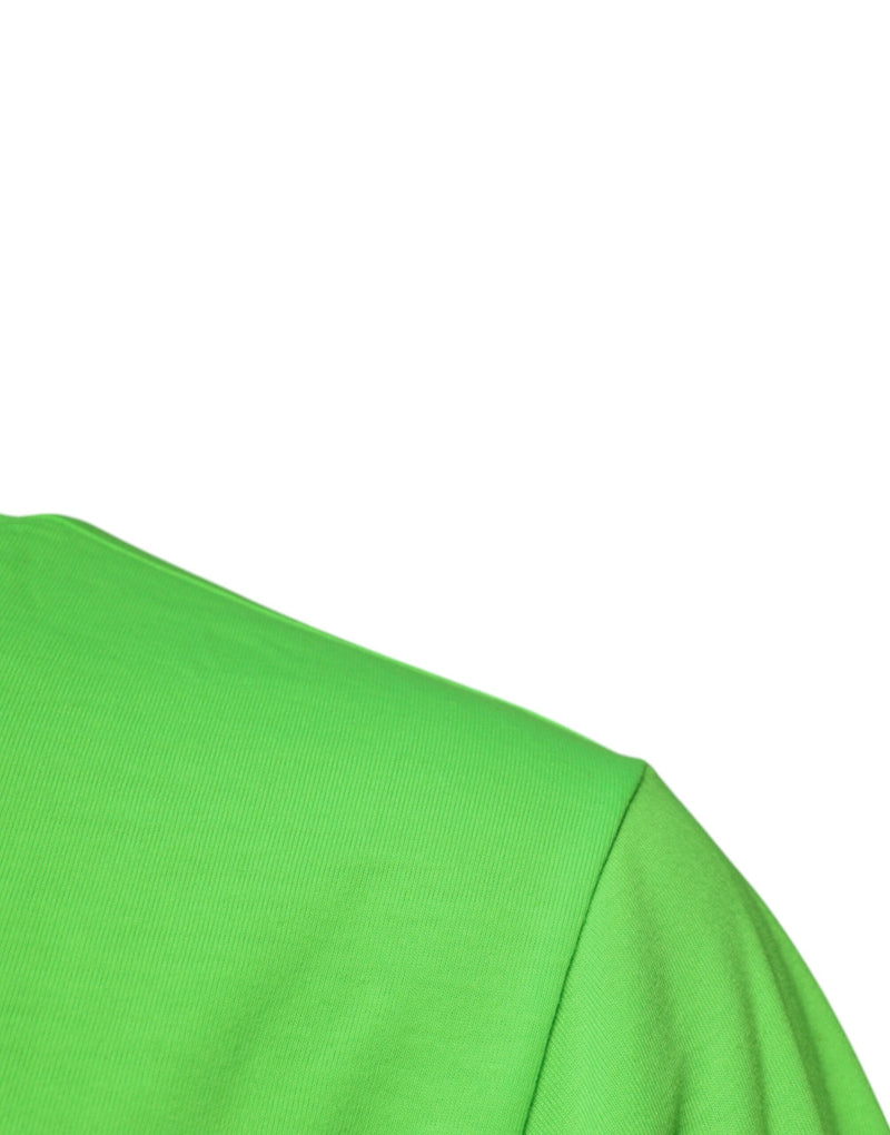 Green Logo Polyester Crew Neck T-shirt Dolce & Gabbana