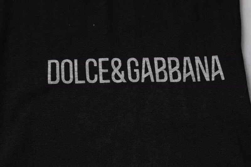 Black Logo Cotton Crew Neck Men Tee T-shirt Dolce & Gabbana