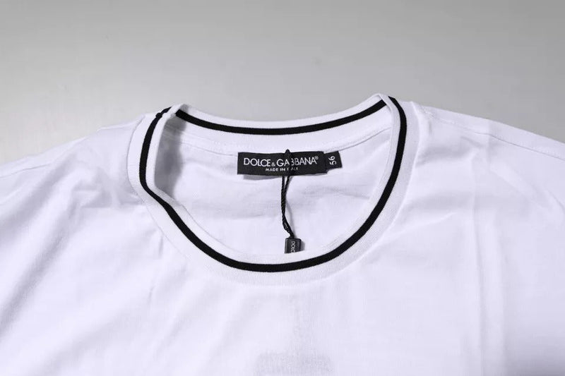 White Sacred Heart Short Sleeve T-shirt Dolce & Gabbana