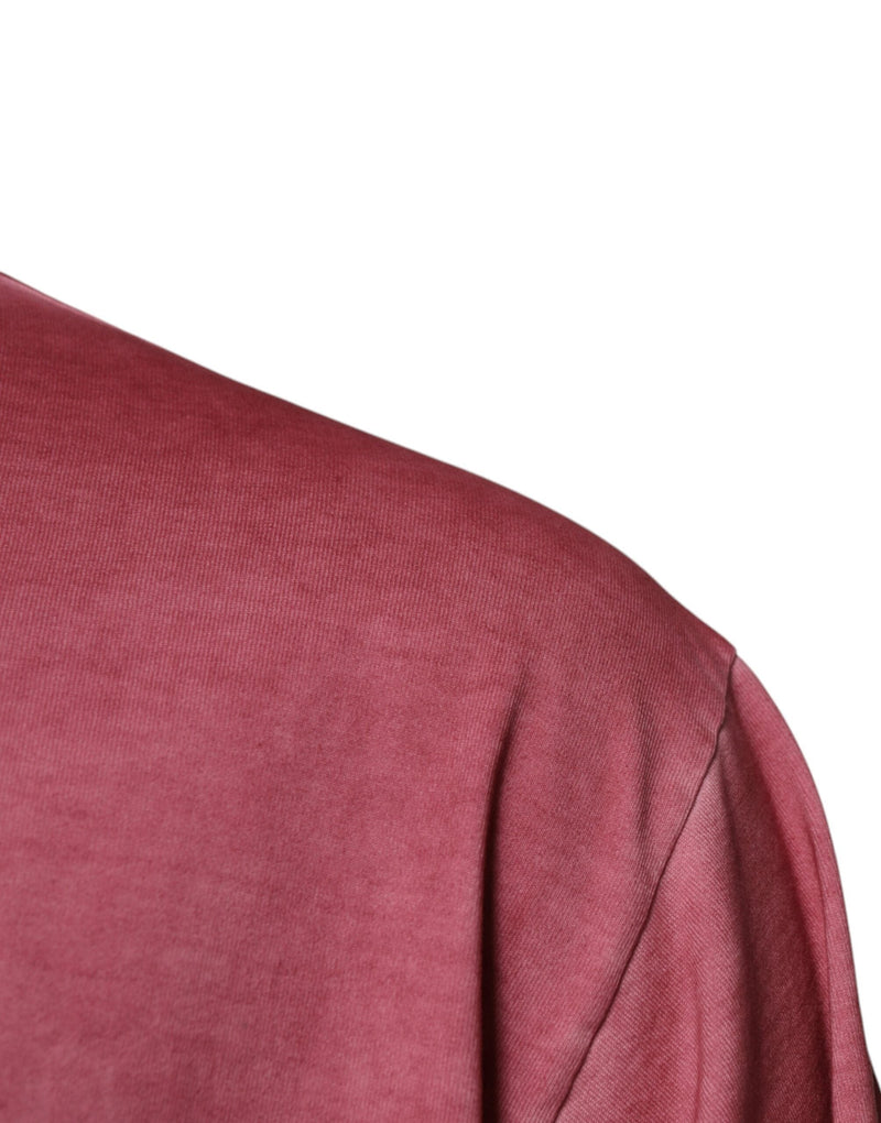 Pink Logo Print Cotton Crew Neck T-shirt Dolce & Gabbana