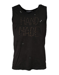 Black Sleeveless Round Neck Tank T-shirt Dolce & Gabbana