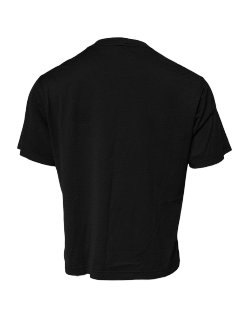 Black DG Logo Cotton Crew Neck T-shirt Dolce & Gabbana