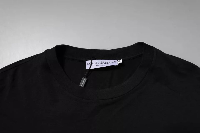 Black DG Logo Cotton Crew Neck T-shirt Dolce & Gabbana