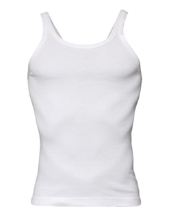 Ivory Cotton Sleeveless Round Neck Tank T-shirt Dolce & Gabbana