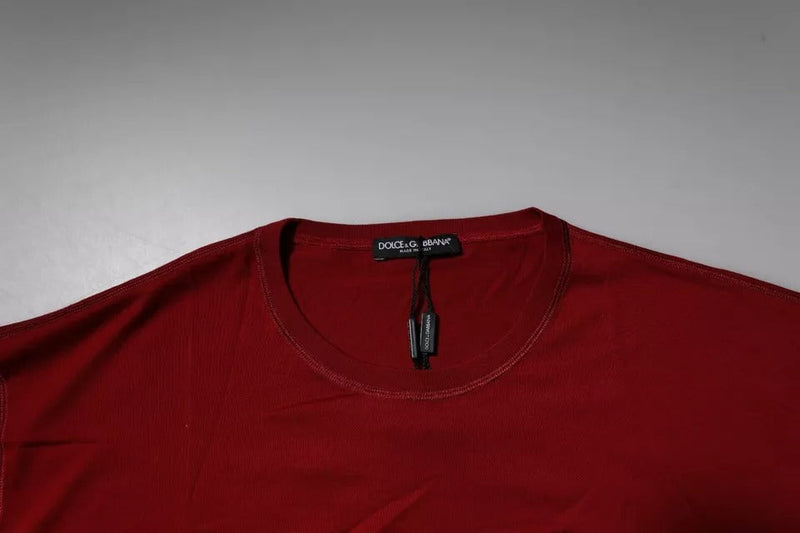 Red Logo Tape Cotton Crew Neck T-shirt Dolce & Gabbana