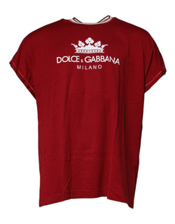 Red Logo Crown Cotton Crew Neck T-shirt Dolce & Gabbana