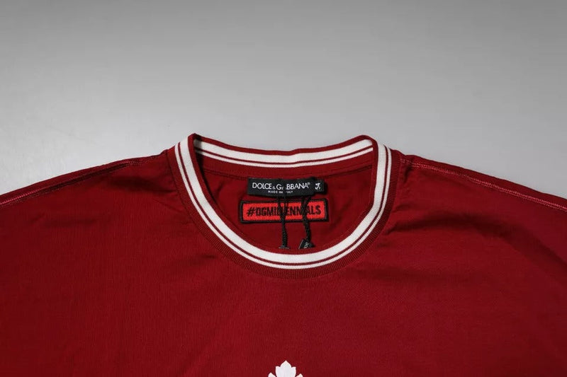 Red Logo Crown Cotton Crew Neck T-shirt Dolce & Gabbana