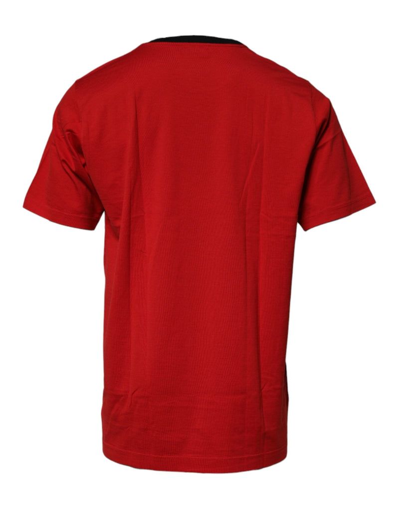 Red Logo Crown Cotton Crew Neck T-shirt Dolce & Gabbana