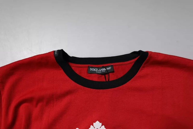 Red Logo Crown Cotton Crew Neck T-shirt Dolce & Gabbana