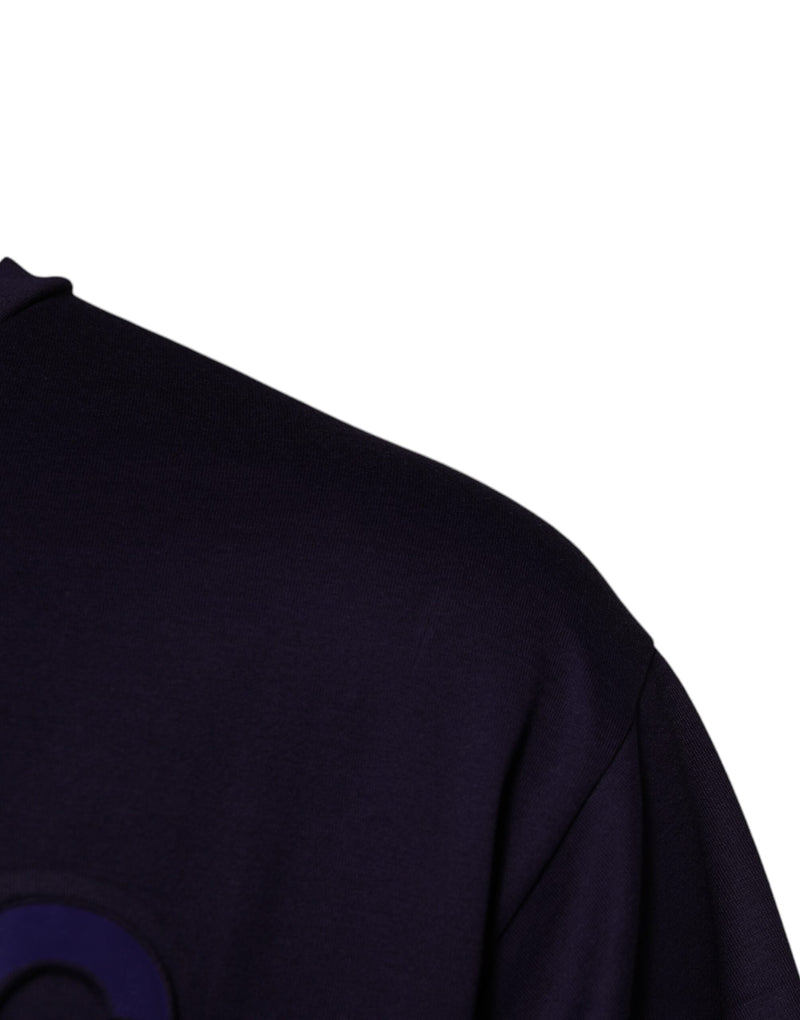 Navy Blue DG Logo Cotton Crew Neck T-shirt Dolce & Gabbana