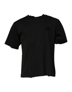 Black DG Logo Cotton Crew Neck T-shirt Dolce & Gabbana