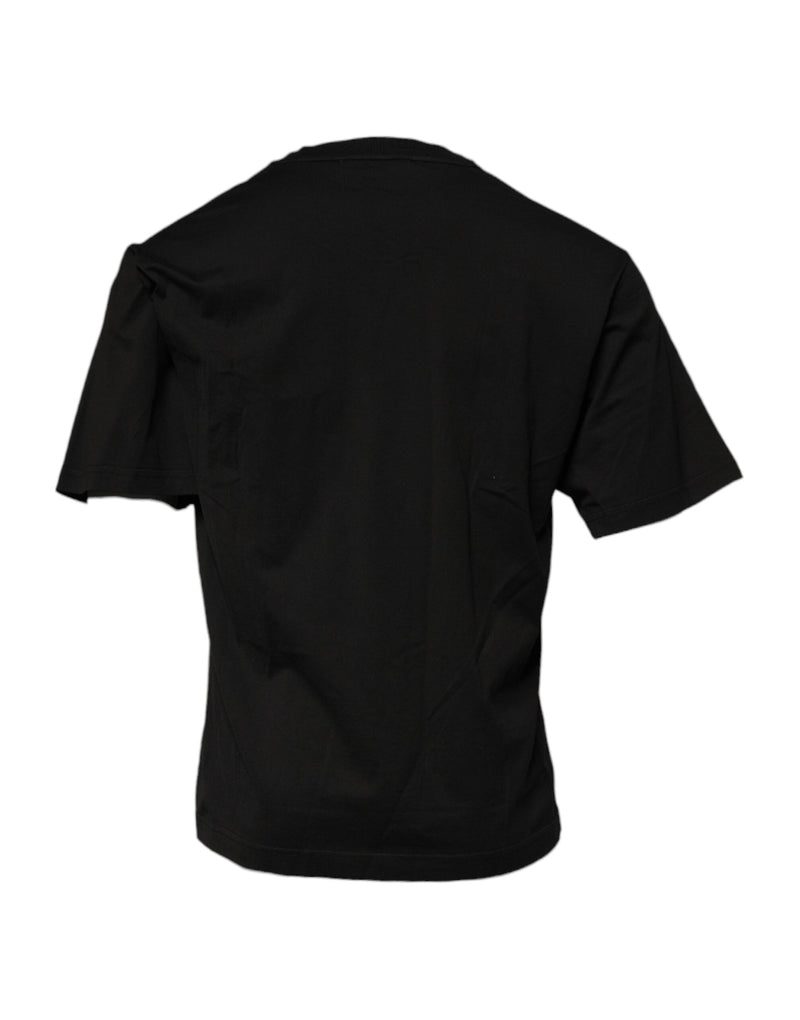 Black DG Logo Cotton Crew Neck T-shirt Dolce & Gabbana