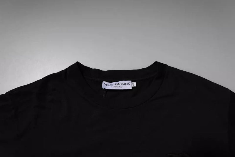 Black DG Logo Cotton Crew Neck T-shirt Dolce & Gabbana