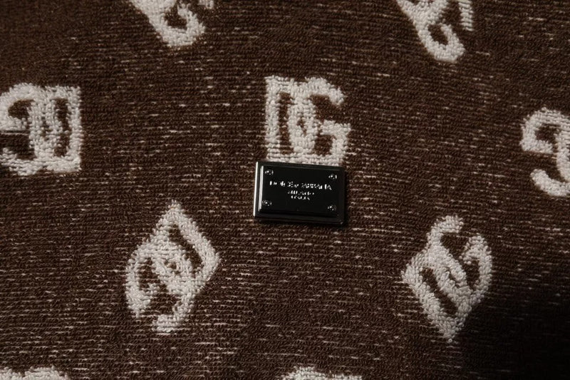 Brown Logo Monogram Cotton Crew Neck T-shirt Dolce & Gabbana