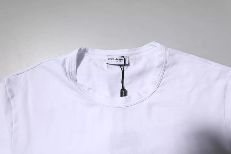 White Cotton Stretch Crewneck Underwear T-shirt Dolce & Gabbana