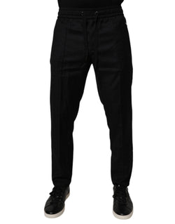 Black Wool Jogger Jogging Pants Dolce & Gabbana