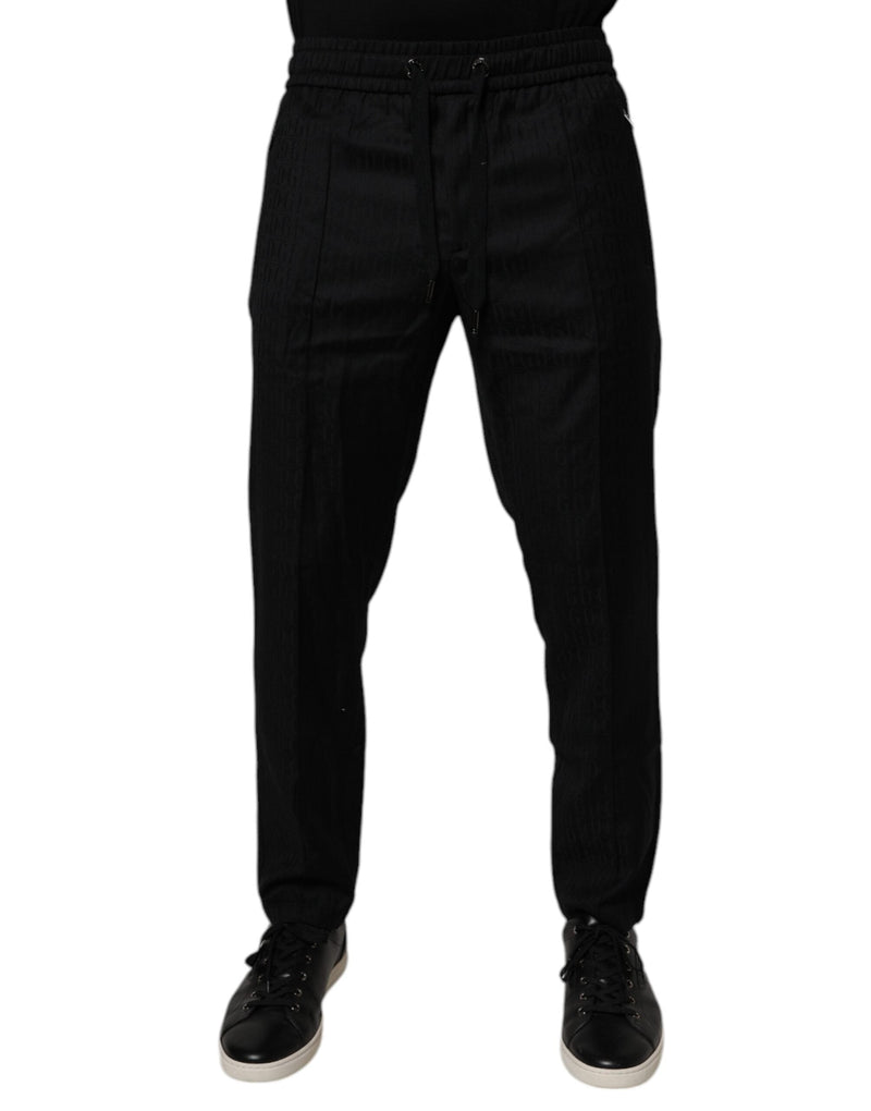 Black Wool Jogger Jogging Pants Dolce & Gabbana