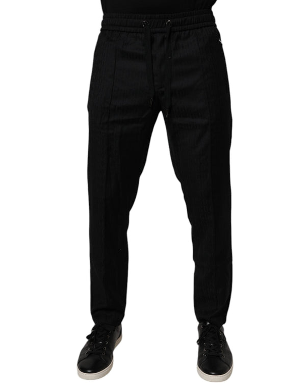 Black Wool Jogger Jogging Pants Dolce & Gabbana